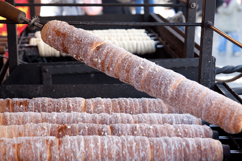 Trdelník - traditional cake and sweet pastry