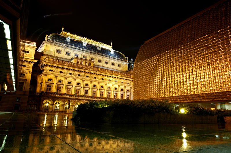 The National Theatre at night
